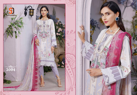 White Lawn Cotton Indian women's salwar kameez with dupatta ready to wear