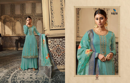 Multi Color Satin Georgette Indian women's salwar kameez with dupatta ready to wear