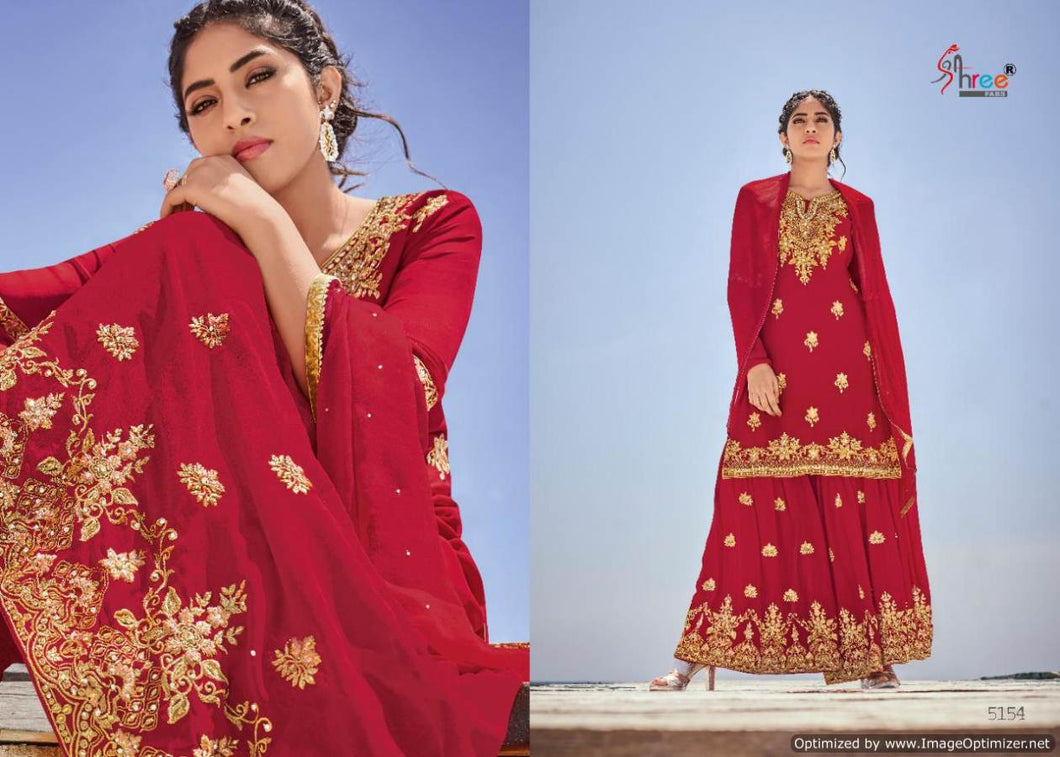 Red Heavy Georgette Indian women's salwar kameez with dupatta ready to wear