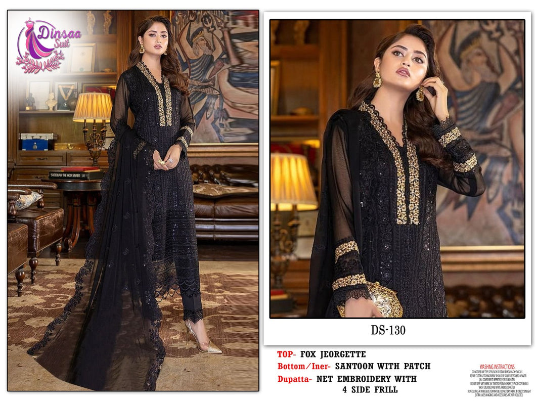 Black Fox Georgette Indian women's salwar kameez with dupatta ready to wear
