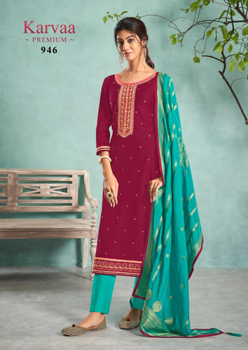Multi Color jam silk Indian women's salwar kameez with dupatta ready to wear