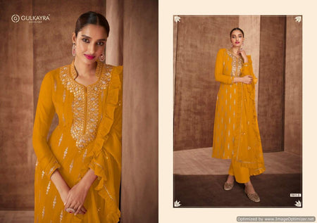Gold Fox Georgette Indian women's salwar kameez with dupatta ready to wear