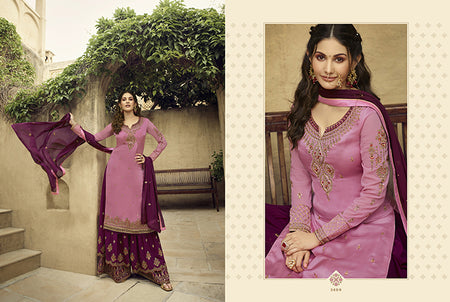 Violet Georgette Indian women's salwar kameez with dupatta ready to wear