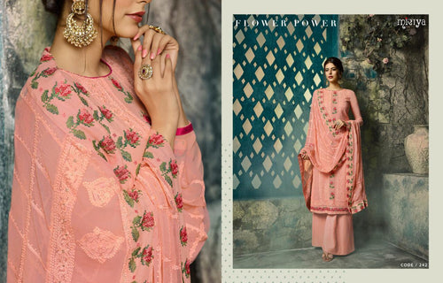 Pink Real Georgette Indian women's salwar kameez with dupatta ready to wear