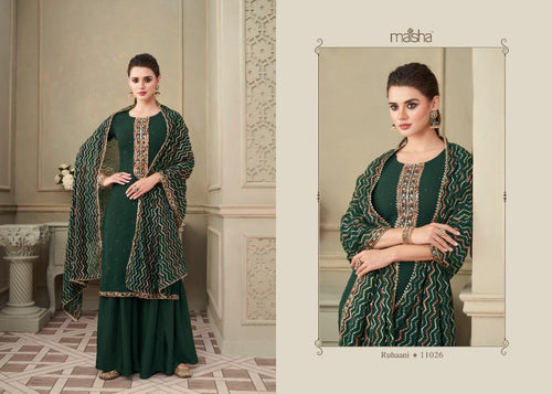 Green Georgette Indian women's salwar kameez with dupatta ready to wear