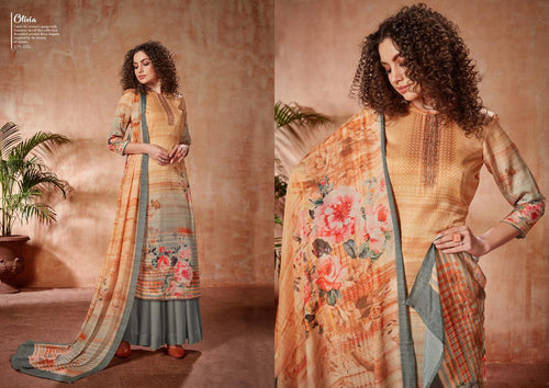 Multi Color Modal Satin Indian women's salwar kameez with dupatta ready to wear