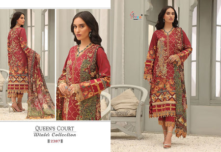Multi Color Pashmina Indian women's salwar kameez with dupatta ready to wear