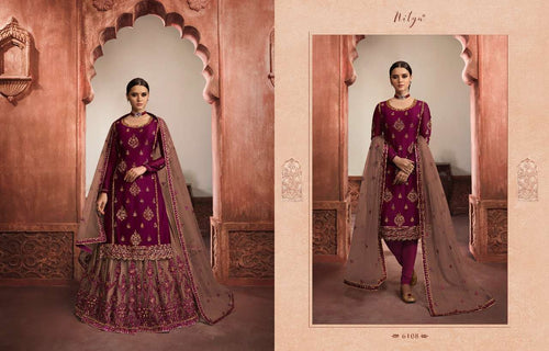 Purple Georgette Indian women's salwar kameez with dupatta ready to wear