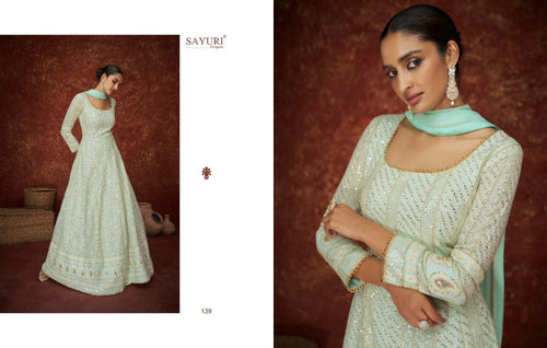 Aqua Real Georgette Indian women's salwar kameez with dupatta ready to wear