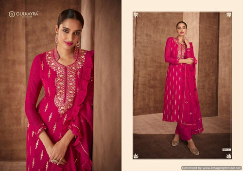 Red Fox Georgette Indian women's salwar kameez with dupatta ready to wear