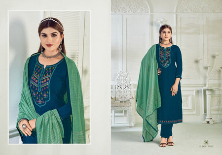 Blue Heavy Parampara Indian women's salwar kameez with dupatta ready to wear