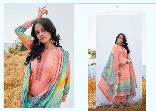 Multi Color Pure Cambric Cotton Indian women's salwar kameez with dupatta ready to wear