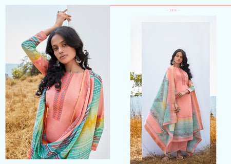 Multi Color Pure Cambric Cotton Indian women's salwar kameez with dupatta ready to wear