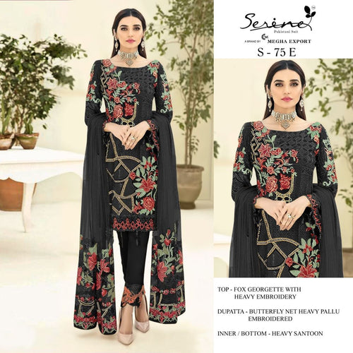 Black Fox georgette Indian women's salwar kameez with dupatta ready to wear