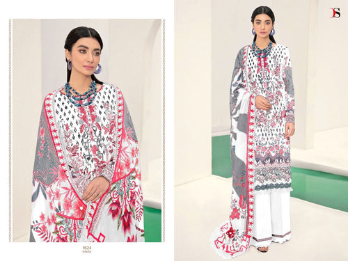 White Pure Cotton Indian women's salwar kameez with dupatta ready to wear