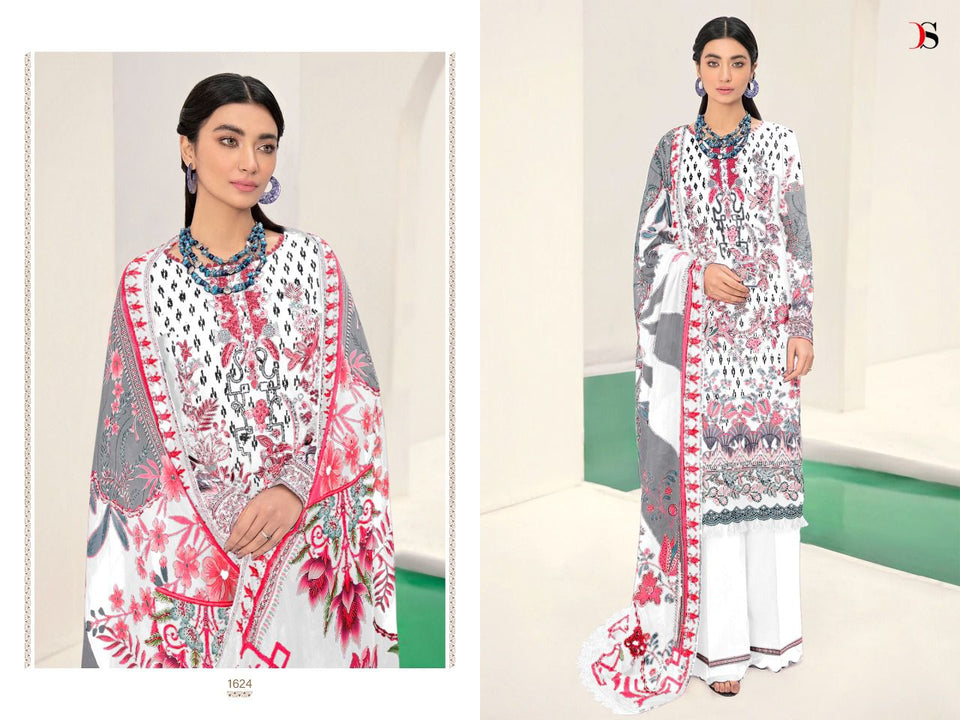 White Pure Cotton Indian women's salwar kameez with dupatta ready to wear