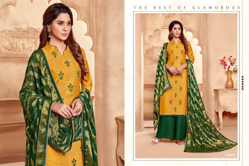 Gold Handwork Indian women's salwar kameez with dupatta ready to wear