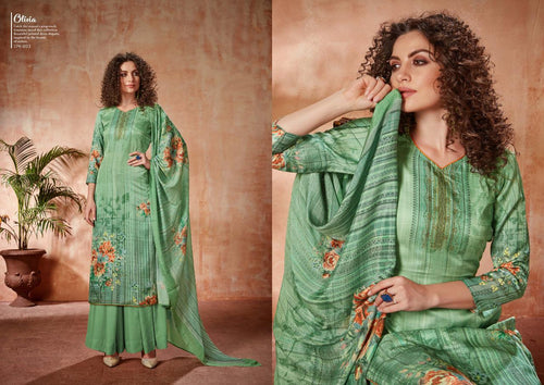 Green Modal Satin Indian women's salwar kameez with dupatta ready to wear