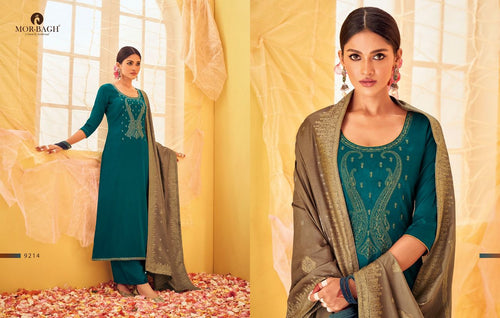 Green Premium Tussar Silk Indian women's salwar kameez with dupatta ready to wear