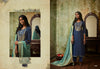 Blue Heavy Muslin Silk Indian women's salwar kameez with dupatta ready to wear