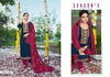 Blue Jam Satin Indian women's salwar kameez with dupatta ready to wear