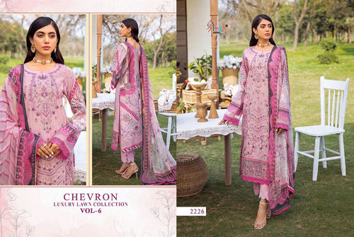 Violet Pure Lawn Cotton Indian women's salwar kameez with dupatta ready to wear