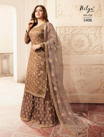 Multi Color Dola Jacquard Indian women's salwar kameez with dupatta ready to wear