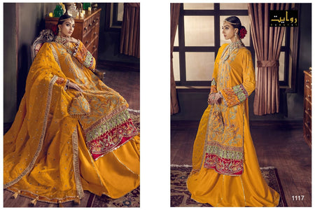 Gold Fuax Georgette Indian women's salwar kameez with dupatta ready to wear