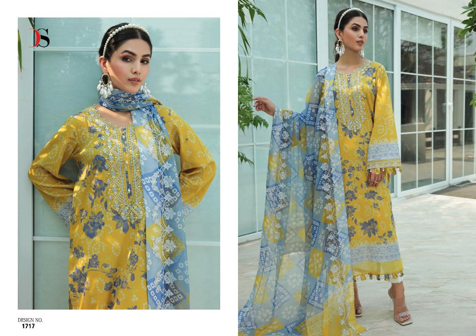 Gold Pure Cotton Indian women's salwar kameez with dupatta ready to wear