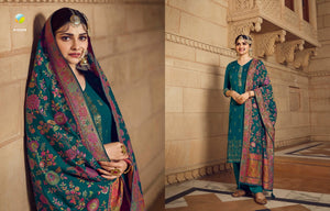 Green Viscose Machlin Indian women's salwar kameez with dupatta ready to wear