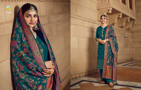 Green Viscose Machlin Indian women's salwar kameez with dupatta ready to wear