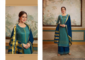 Green Jam Silk Indian women's salwar kameez with dupatta ready to wear