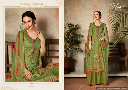 Green Jam Cotton Indian women's salwar kameez with dupatta ready to wear