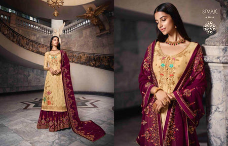 Multi Color Pure Dola Jecquard Indian women's salwar kameez with dupatta ready to wear