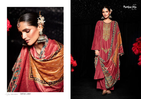 Multi Color Velvet Indian women's salwar kameez with dupatta ready to wear