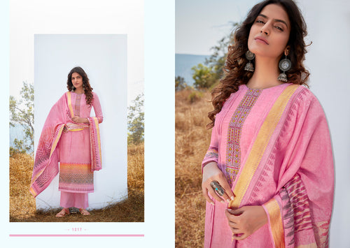 Violet Pure Cambric Cotton Indian women's salwar kameez with dupatta ready to wear
