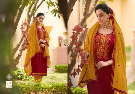 Multi Color Hevy Parampara Silk Indian women's salwar kameez with dupatta ready to wear