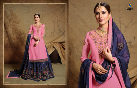 Pink Satin Georgette Indian women's salwar kameez with dupatta ready to wear