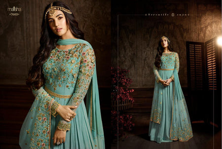 Multi Color Net Indian women's salwar kameez with dupatta ready to wear