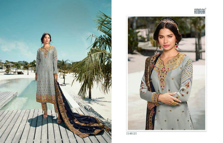 Multi Color Satin Georgette Indian women's salwar kameez with dupatta ready to wear