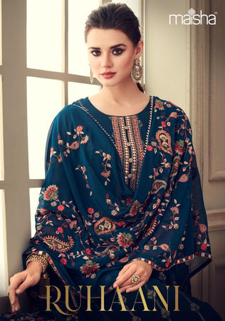 Blue Georgette Indian women's salwar kameez with dupatta ready to wear