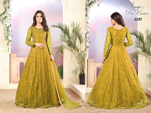 Multi Color Net Indian women's salwar kameez with dupatta ready to wear