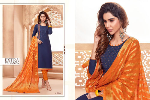 Blue Handwork Indian women's salwar kameez with dupatta ready to wear