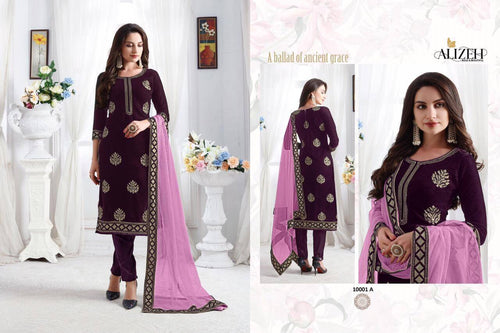 Purple Heavy Georgette Indian women's salwar kameez with dupatta ready to wear