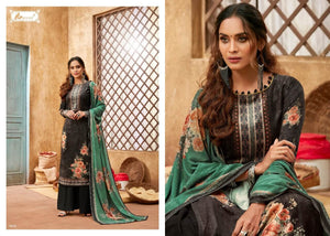 Black Pure Viscose Velvet Indian women's salwar kameez with dupatta ready to wear