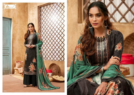 Black Pure Viscose Velvet Indian women's salwar kameez with dupatta ready to wear