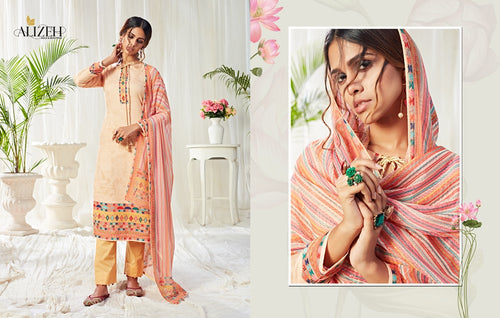 Multi Color Cotton Indian women's salwar kameez with dupatta ready to wear