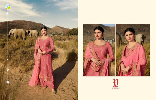 Multi Color Muslin Jacquard Indian women's salwar kameez with dupatta ready to wear