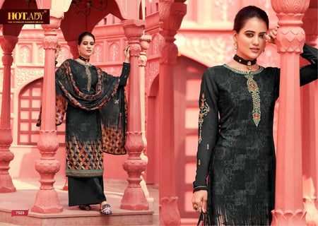 Black French Crape Indian women's salwar kameez with dupatta ready to wear