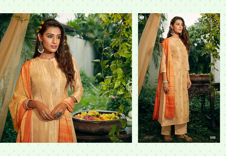 Gold Handwork Indian women's salwar kameez with dupatta ready to wear